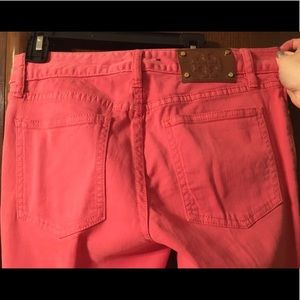 Tory Burch pink Ivy SuperSkinny Pants